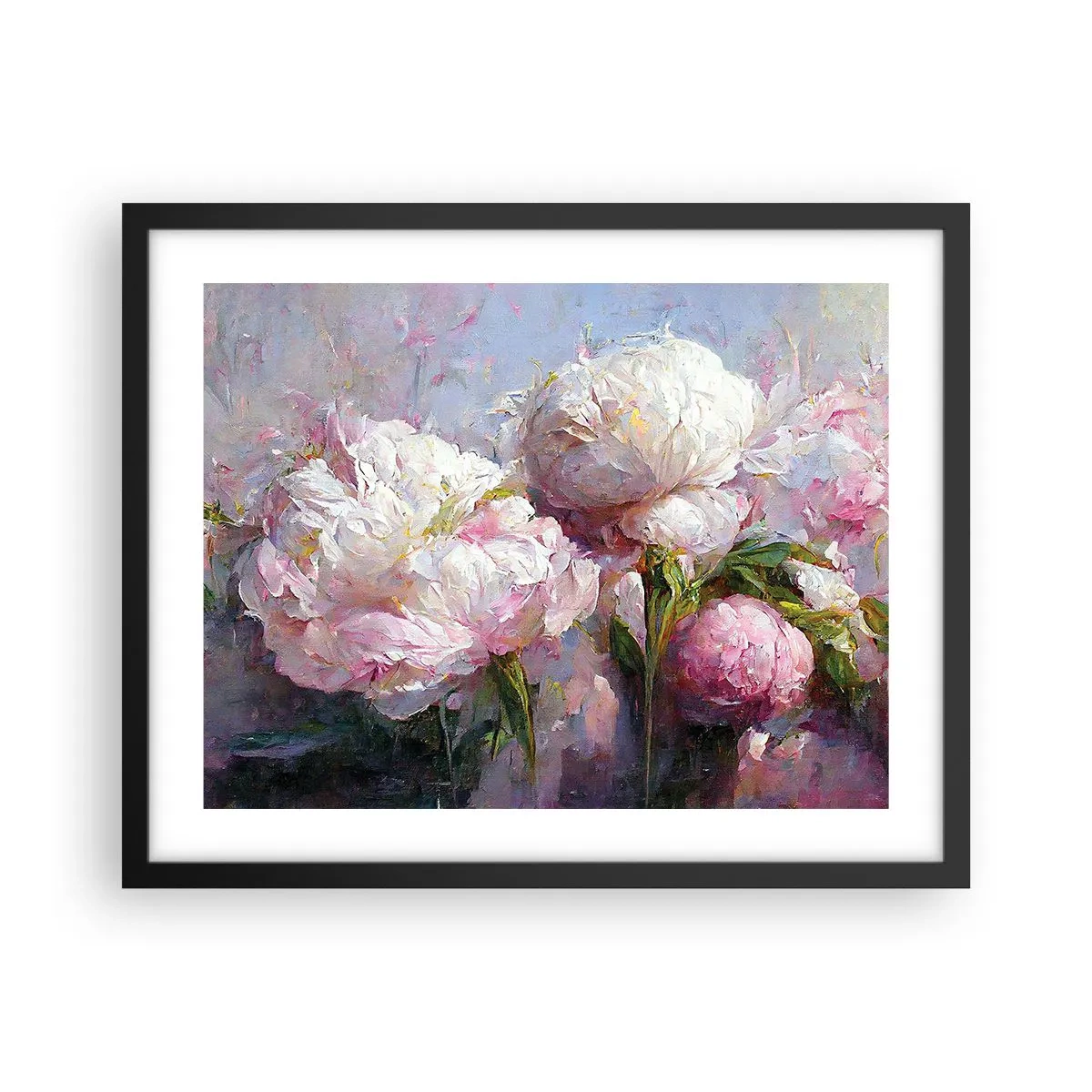 Plakát v černém rámu - Kytice překypující životem - 50x40 cm