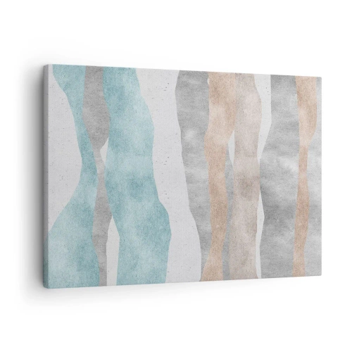 Obraz na plátně - Abstraktní pruhy v pastelových odstínech - 70x50cm - Studie blízkosti - Moderní nástěnná dekorace do obývacího pokoje a ložnice ARTTOR