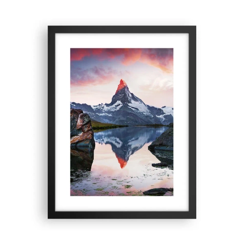 Plakát v černém rámu - Srdce hor je vřelé - 30x40 cm