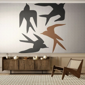 Fototapeta Premium Sand - Vlaštovky - Boho, Ptactvo, Minimalismus - 100x70 cm