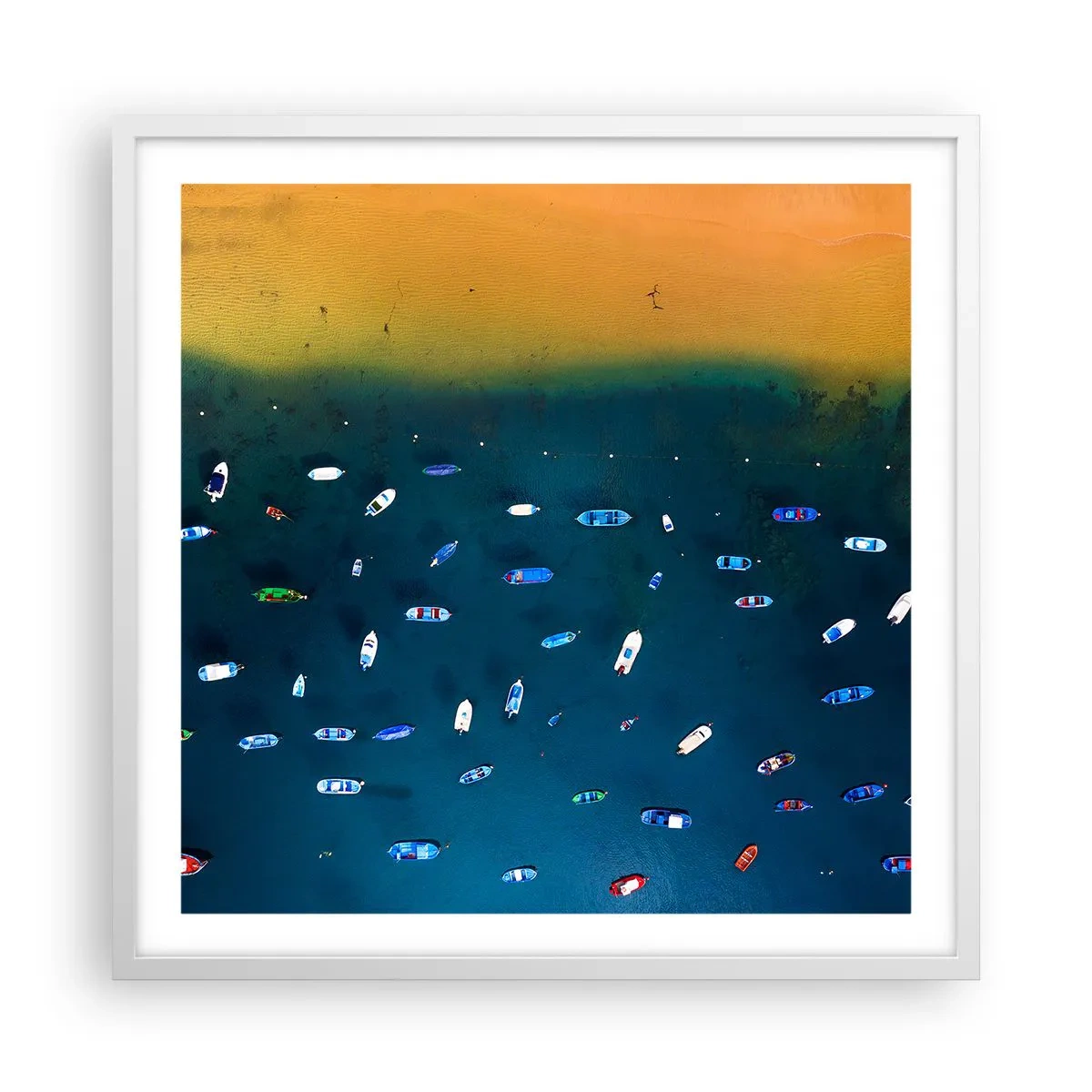 Plakát v bílém rámu - Prázdninová hra - 60x60 cm