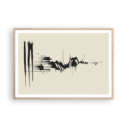 Plakát v rámu světlý dub - Spěšná abstrakce - 100x70 cm