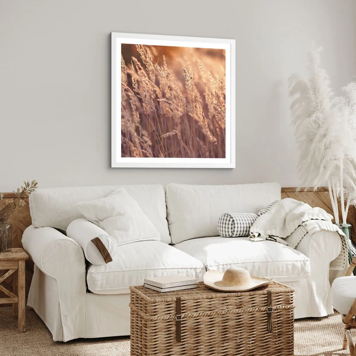 Plakát v bílém rámu - Připraveni přivítat podzim - 60x60 cm