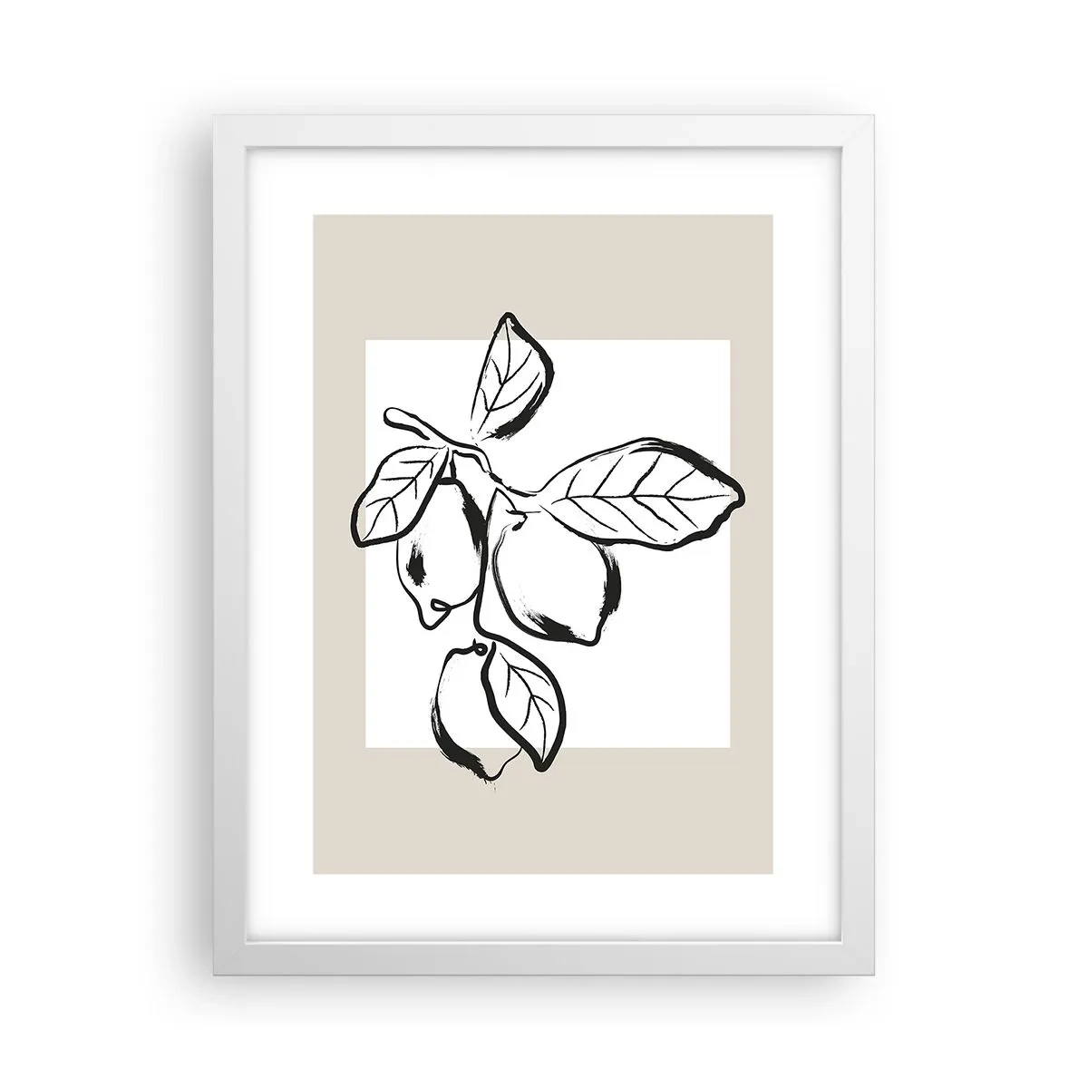 Plakát v bílém rámu - Kde citron dozrává… - 30x40 cm