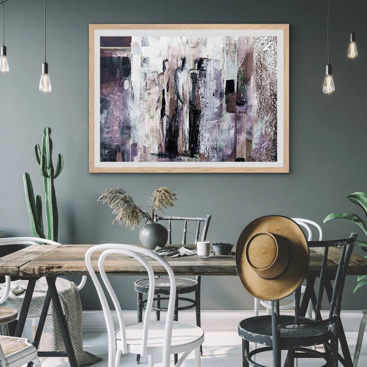 Plakát v rámu světlý dub - Tajemná trojice - 91x61 cm