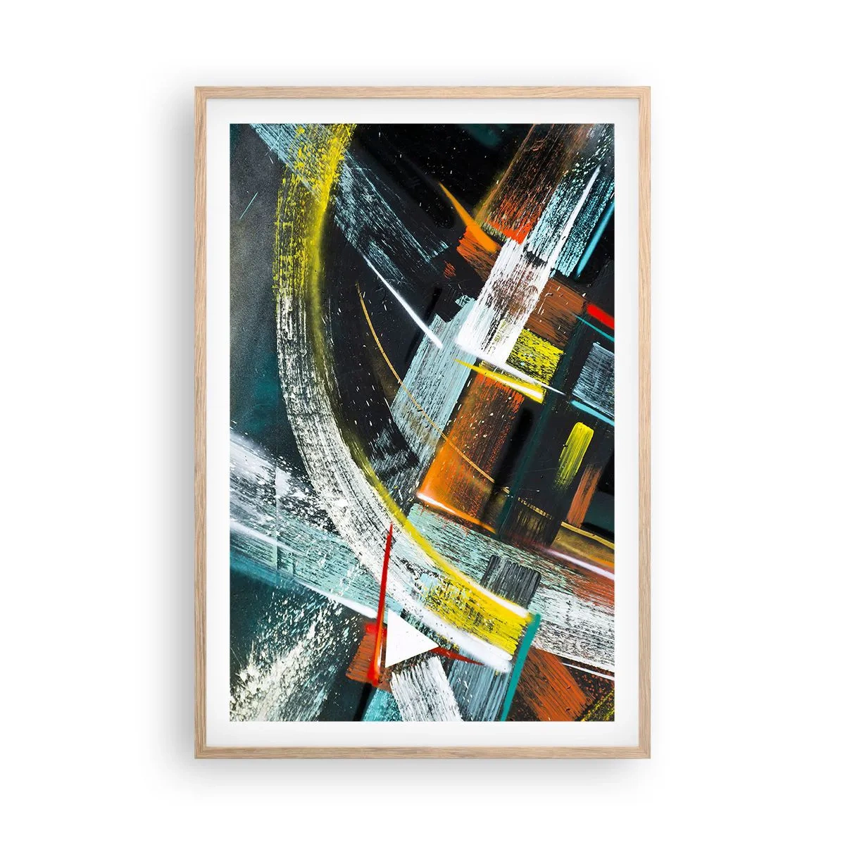 Plakát v rámu světlý dub - Energie pohybu - 61x91 cm