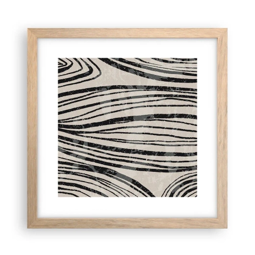 Plakát v rámu světlý dub - Močál s liniemi - 30x30 cm