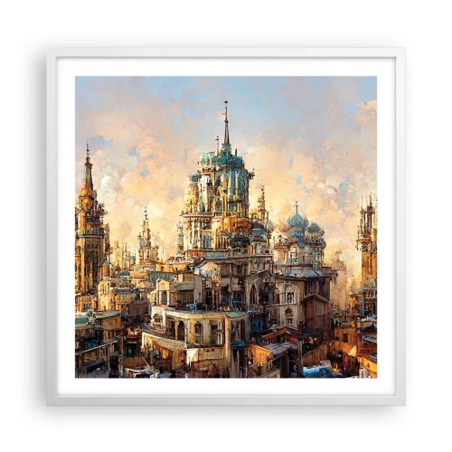 Plakát v bílém rámu - Město měst - 60x60 cm