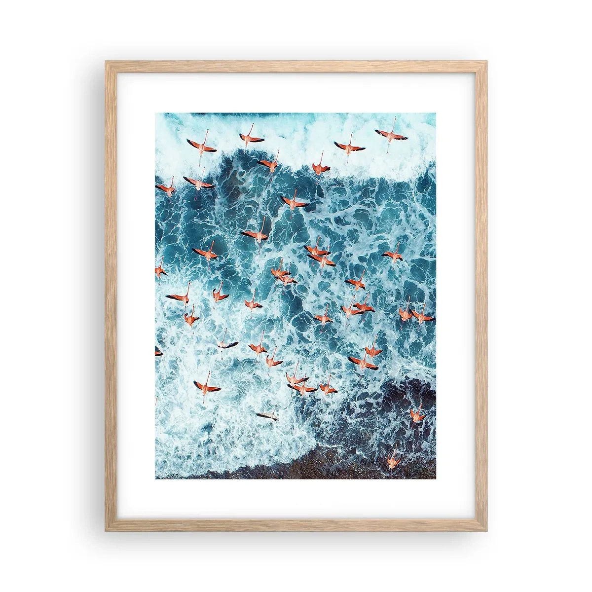 Plakát v rámu světlý dub - Přímořský průvod - 40x50 cm