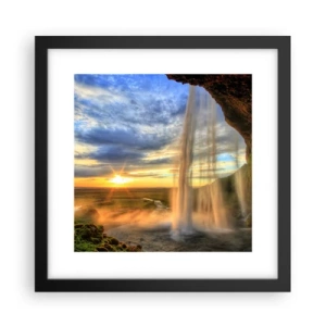 Plakát v černém rámu - Svět za závojem kapek - 30x30 cm