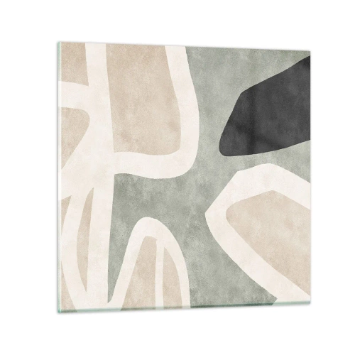 Obraz na skle - Kompozice s černým motivem - 60x60 cm