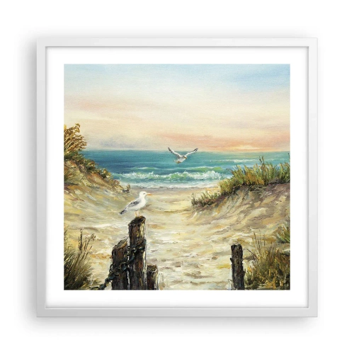 Plakát v bílém rámu - Bezvětří a samota - 50x50 cm