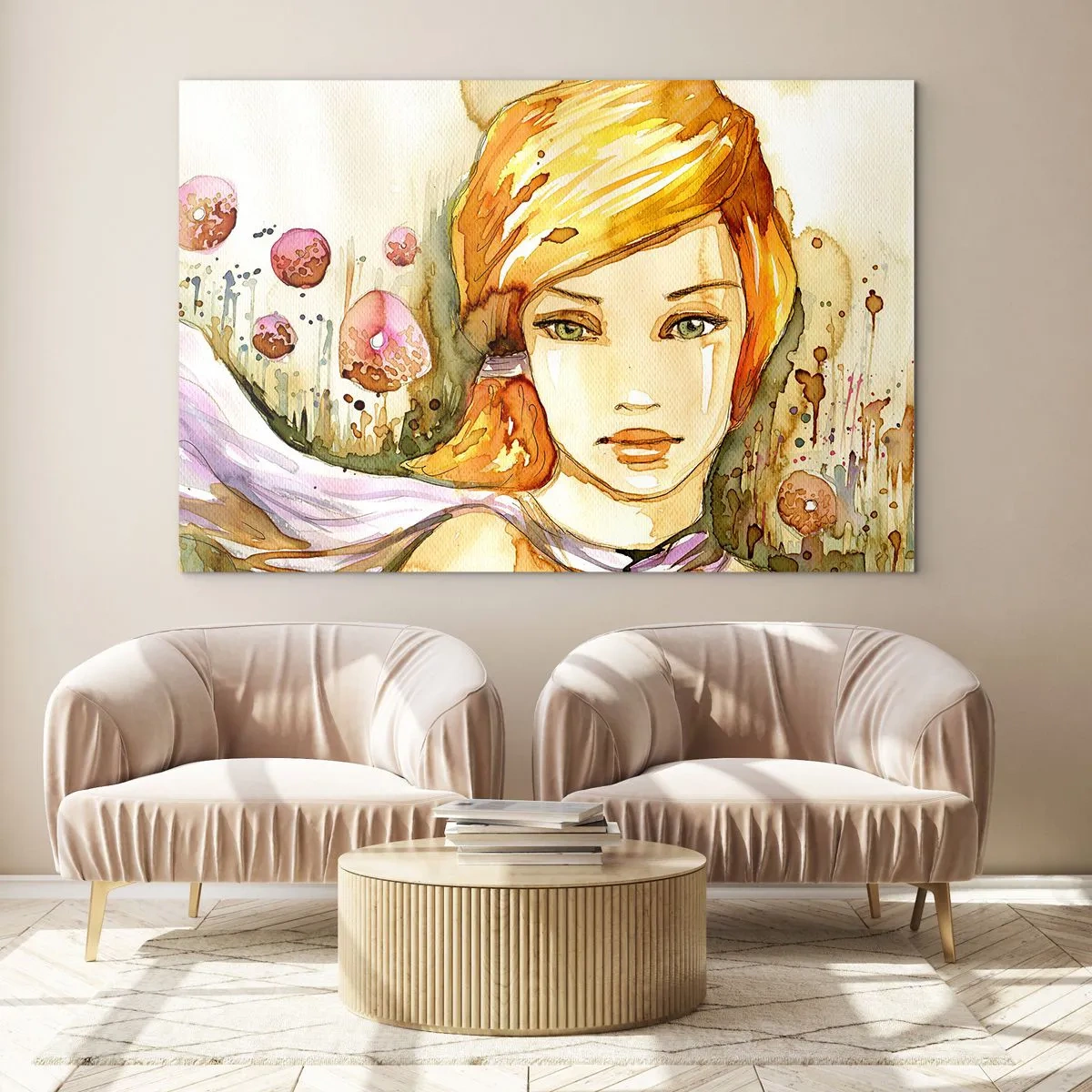 Obraz na skle - Smaragdový pohled, který zahání hněv - 120x80 cm