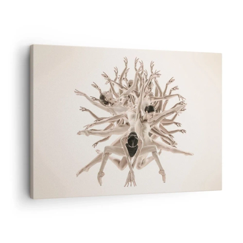 Obraz na plátně - Abstraktní kompozice tanečníků v pohybu - 70x50cm - Rozkvět v tanci - Moderní nástěnná dekorace do obývacího pokoje a ložnice ARTTOR