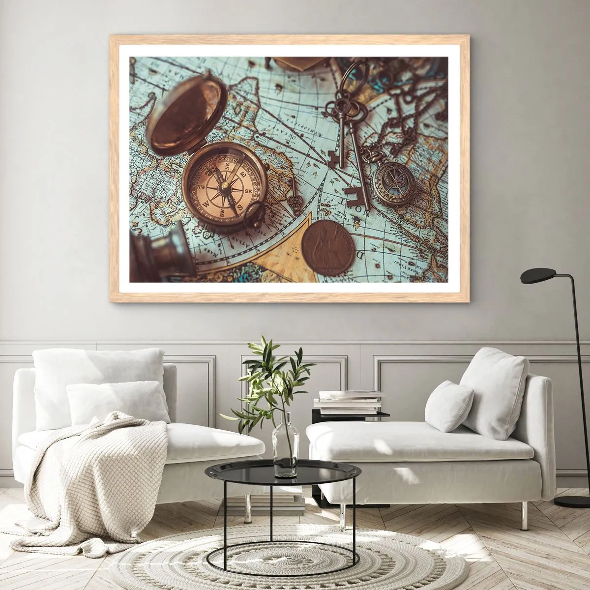 Plakát v rámu světlý dub - Pro dobrodruha - 70x50 cm