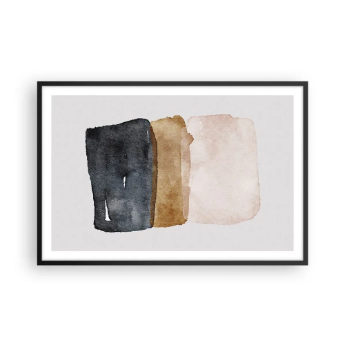 Plakát v černém rámu - Kompozice zemitých barev - 91x61 cm