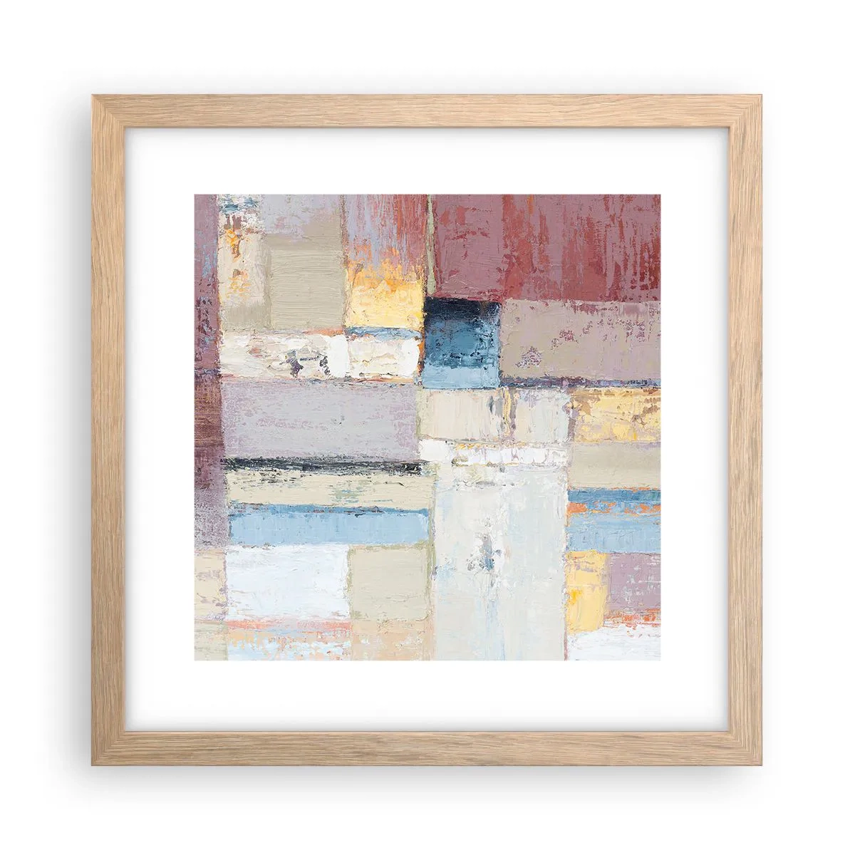 Plakát v rámu světlý dub - Klid geometrie - 30x30 cm