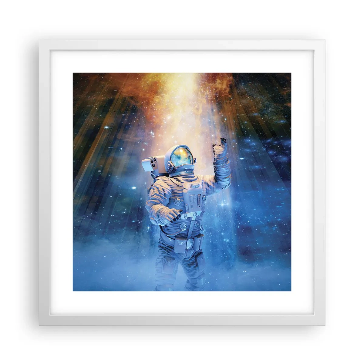 Plakát v bílém rámu - Konečně v cíli - 40x40 cm