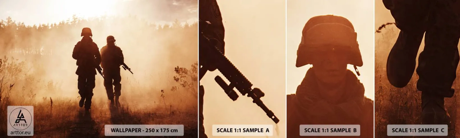 Vzor Fototapety Samolepicí Deluxe Sticker - Call of Duty - Voják, Puška, Válečný - 100x30 cm