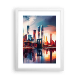 Plakát v bílém rámu - Famózní New York - 30x40 cm