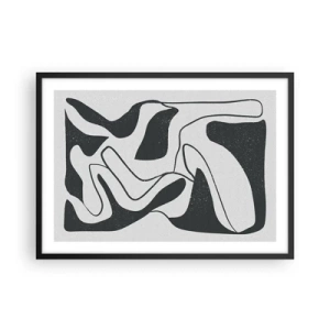 Plakát v černém rámu - Abstraktní hra v labyrintu - 70x50 cm