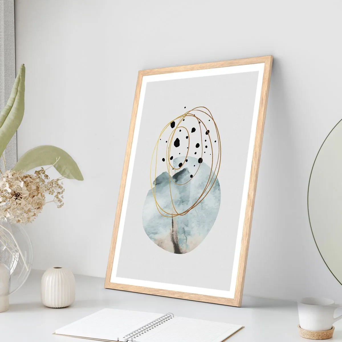 Plakát v rámu světlý dub - V objetí prostoru - 61x91 cm