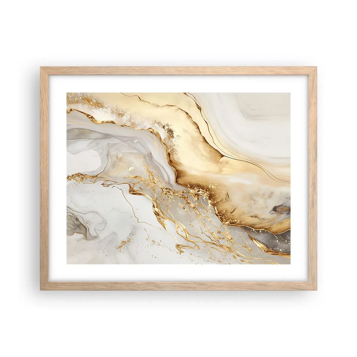 Plakát v rámu světlý dub - Abstrakce: krása a dobro - 50x40 cm