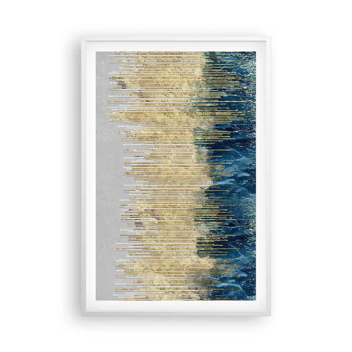 Plakát v bílém rámu - Zlacená hranice - 61x91 cm