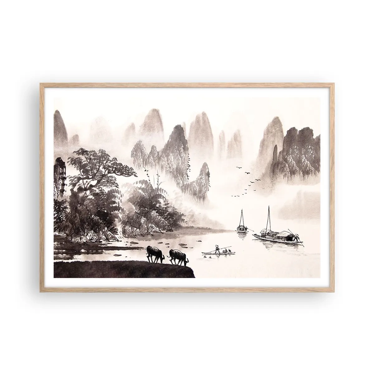 Plakát v rámu světlý dub - Exotická všednost Východu - 100x70 cm