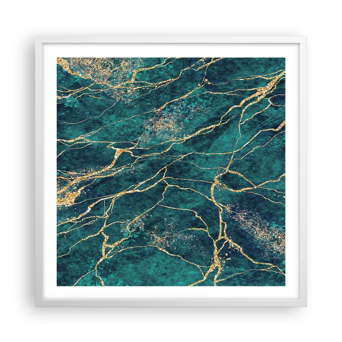 Plakát v bílém rámu - Zlatá žíla - 60x60 cm