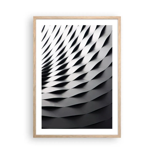 Plakát v rámu světlý dub - Na hladině vln - 50x70 cm