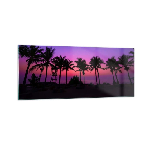 Obraz na skle - Večer pod palmami - 100x40 cm