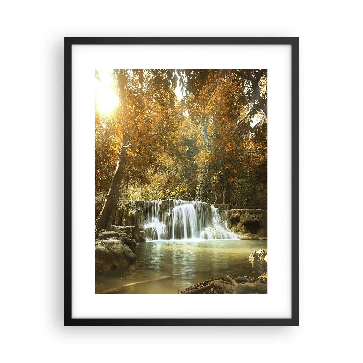 Plakát v černém rámu - Parkový vodopád - 40x50 cm