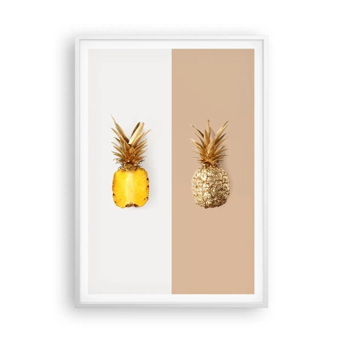 Plakát v bílém rámu - Ananas pro nás - 70x100 cm