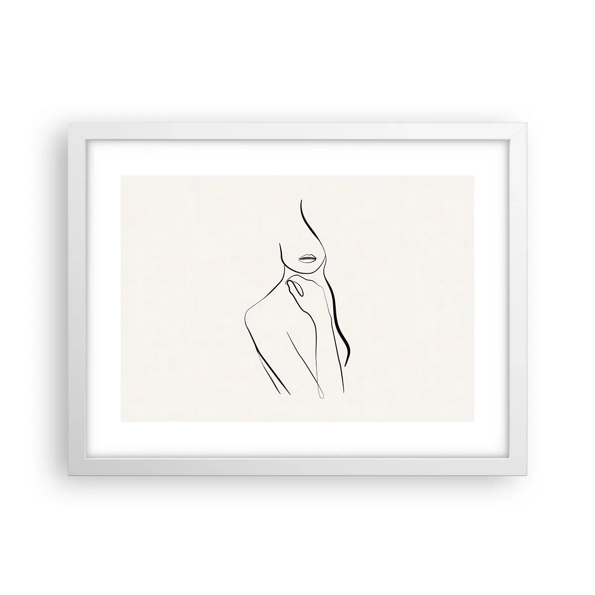 Plakát v bílém rámu - Vlna melancholie - 40x30 cm