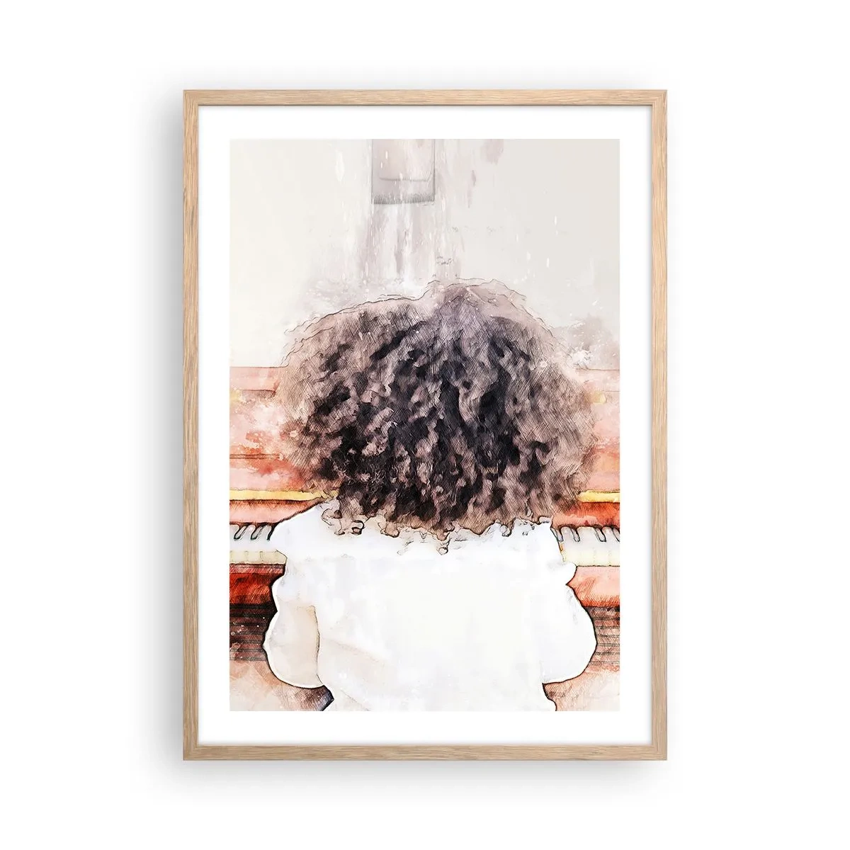 Plakát v rámu světlý dub - V novém světě - 50x70 cm