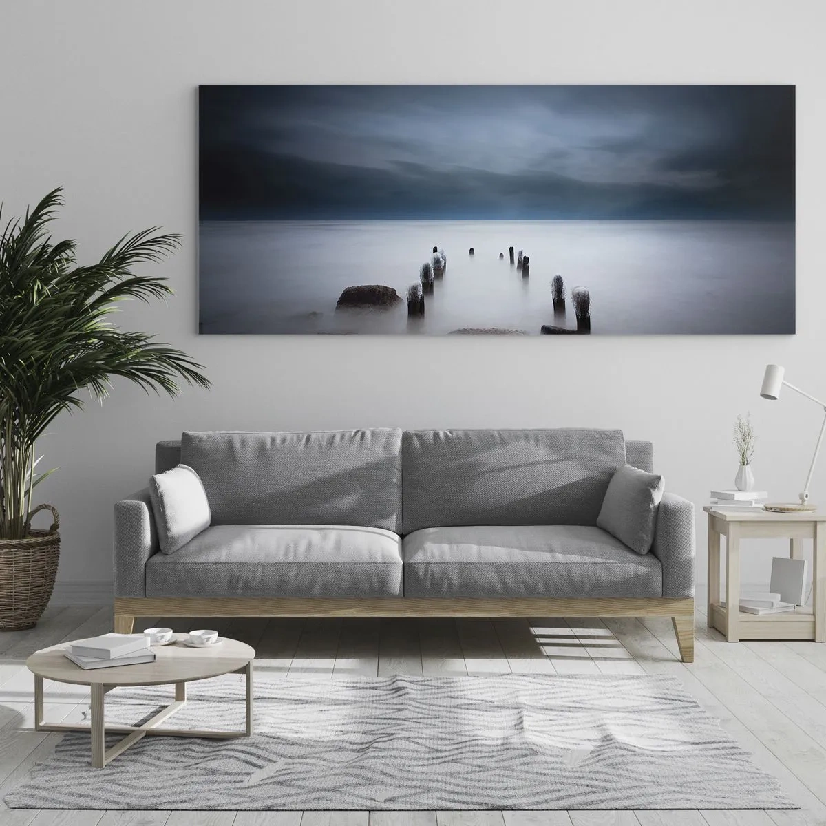 Obraz na skle - Zamyšlené jezero - 100x40 cm
