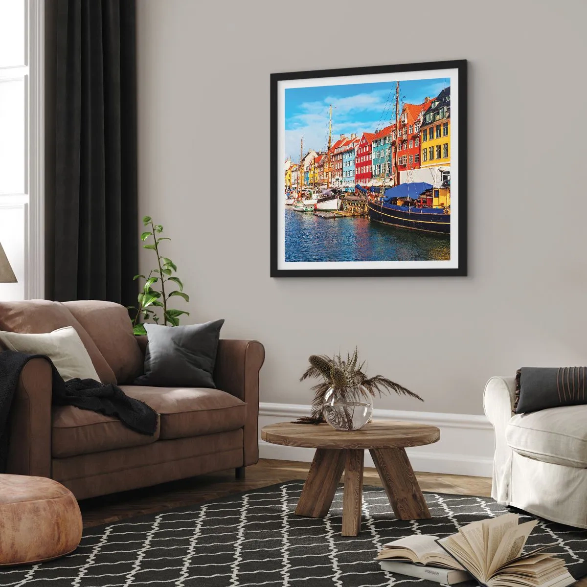 Plakát v černém rámu - Radostné nábřeží - 30x30 cm