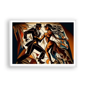 Plakát v bílém rámu - Tanec vřelosti a vášně - 100x70 cm