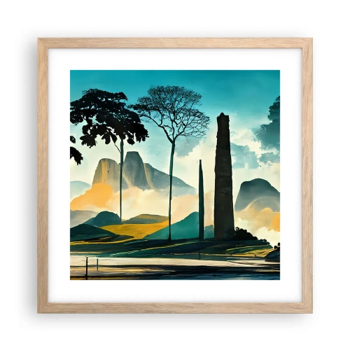 Plakát v rámu světlý dub - Výš a výš - 40x40 cm