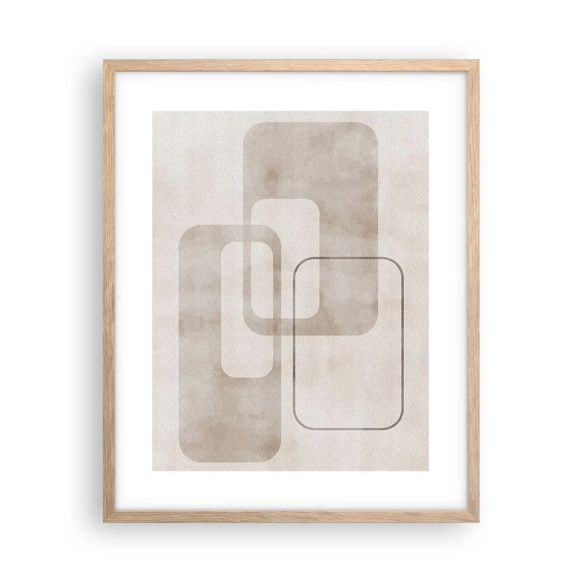 Plakát v rámu světlý dub - Geometrická fuga - 40x50 cm