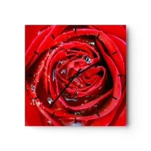 Nástěnné hodiny - V kapkách rosy - 40x40 cm
