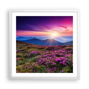 Plakát v bílém rámu - Zavoněly svěží pupeny bylinek z obilných polí - 50x50 cm