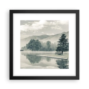 Plakát v černém rámu - Jezero ještě spí - 30x30 cm