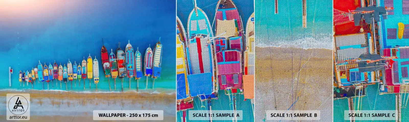 Vzor Fototapety Premium Canvas - Z ptačí perspektivy - Krajina, Pláž, Moře - 100x30 cm