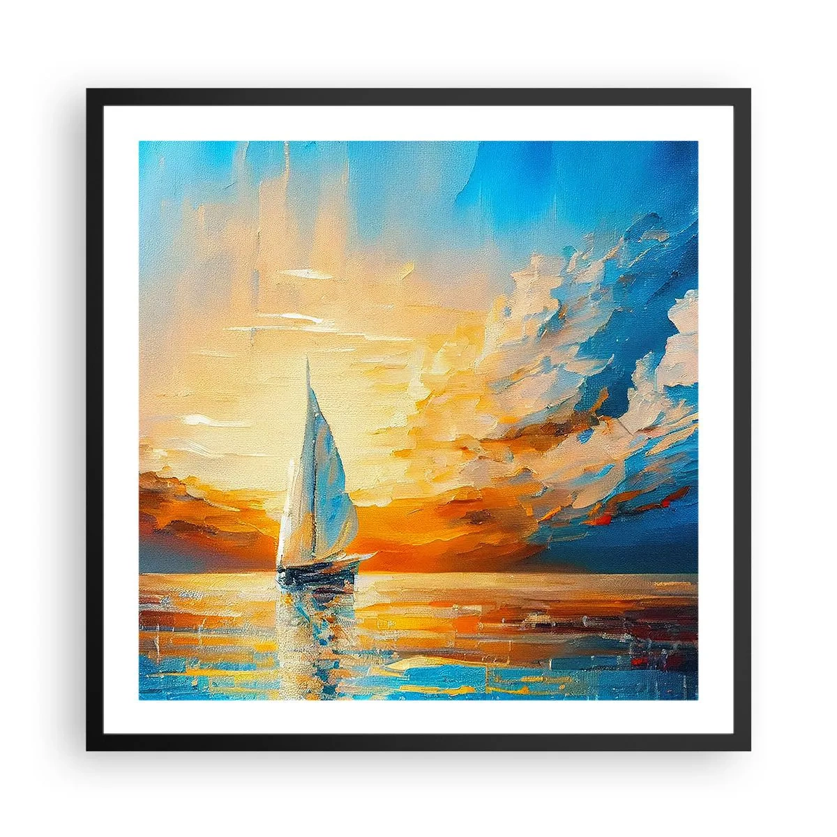 Plakát v černém rámu - Plavba ve zlatě - 60x60 cm