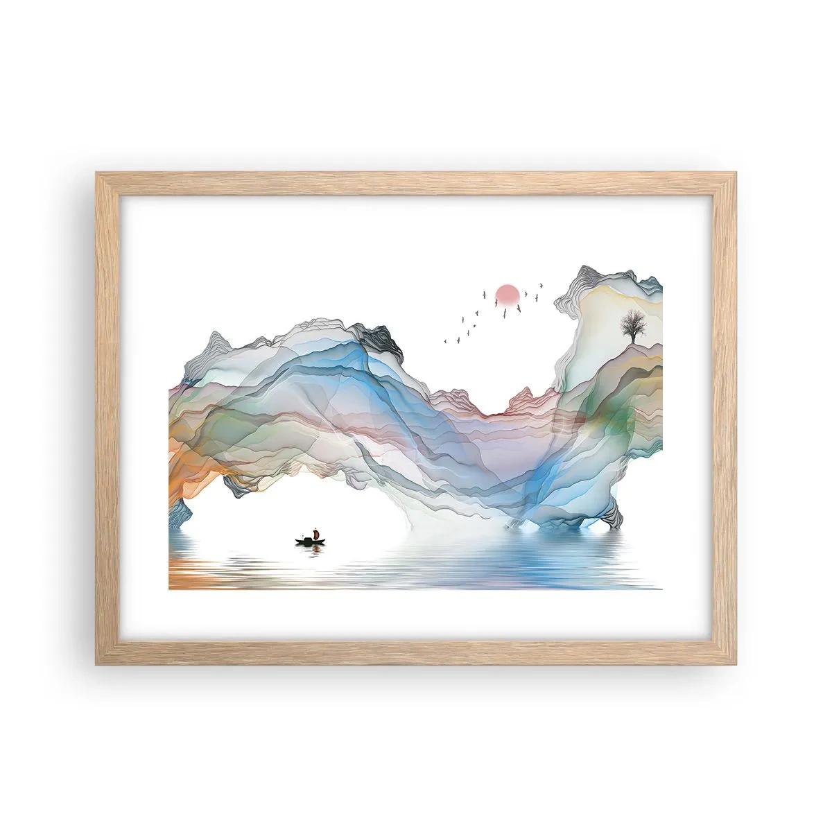 Plakát v rámu světlý dub - Ke křišťálovým horám - 40x30 cm