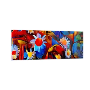 Obraz na skle - Barvy života - 140x50 cm