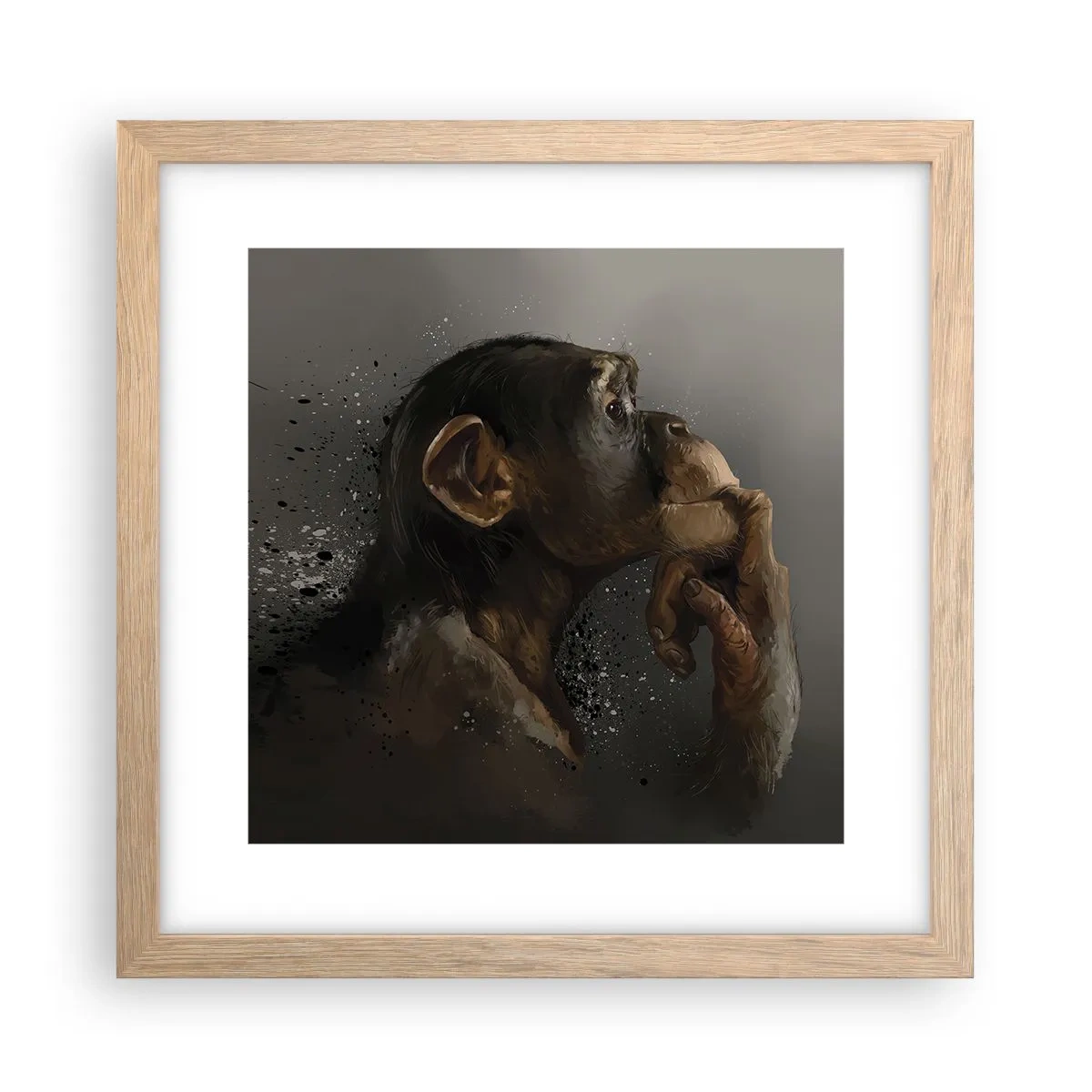 Plakát v rámu světlý dub - Určitě myslitel - 30x30 cm