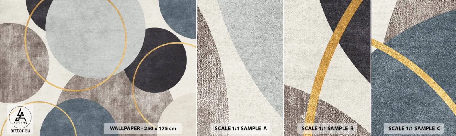 Vzor Fototapety Samolepicí Deluxe Sticker - Kruh za kruhem - Okresy, Minimalistický, Kus - 100x30 cm